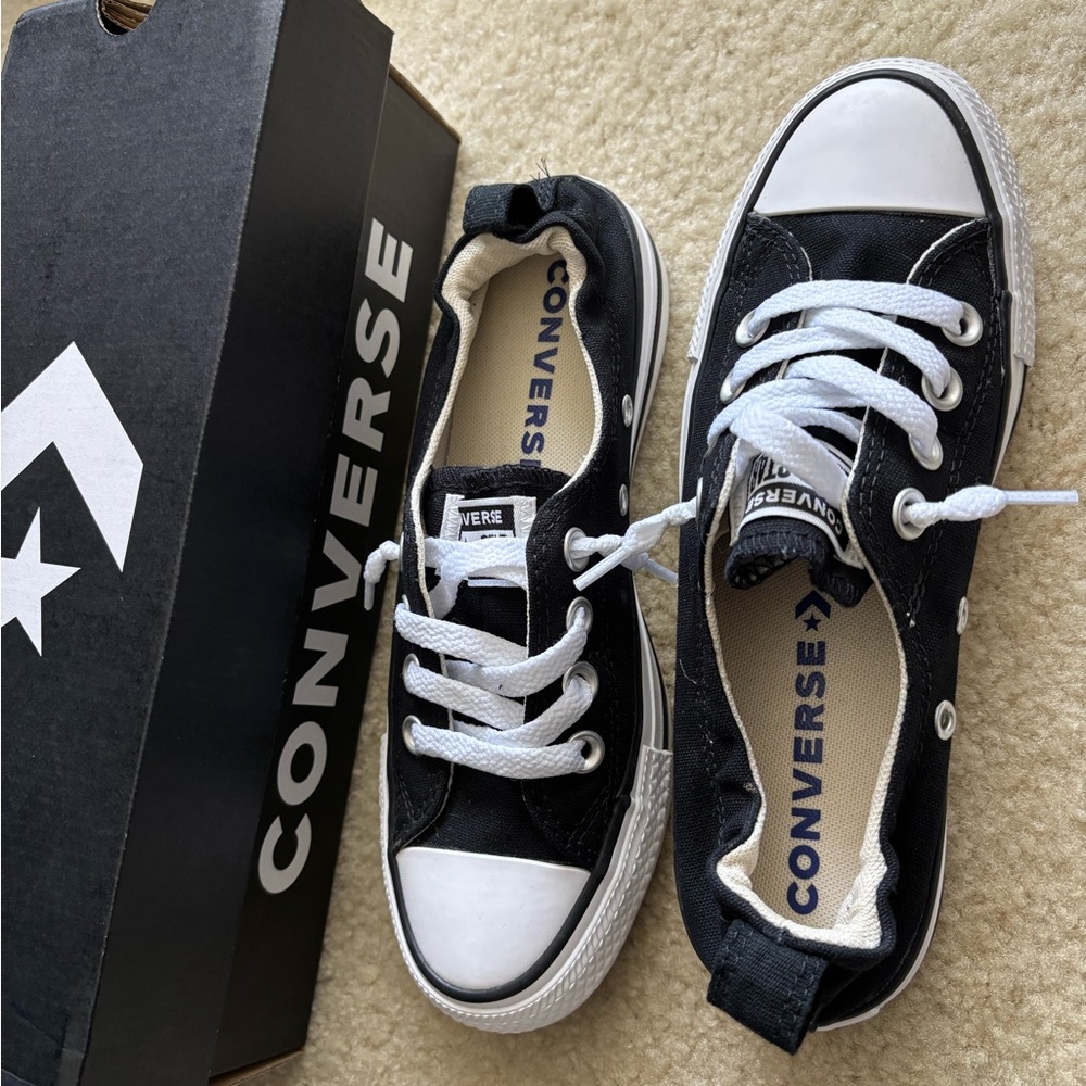 NIB Converse Chuck Taylor All Star Shoreline Sneakers Slip On Black Size 5.5
